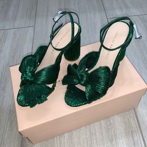 Loeffler Randall Camellia Knotted Lam Sandals - Size 6